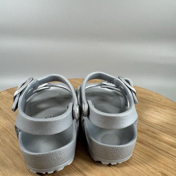 Birkenstock Milano Essentials EVA Sandals Kids Toddler 24 6 Silver Back Strap - Picture 4 of 6